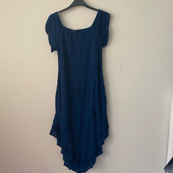 Chic Asymmetrical Navy Dress - Picture 1 of 5